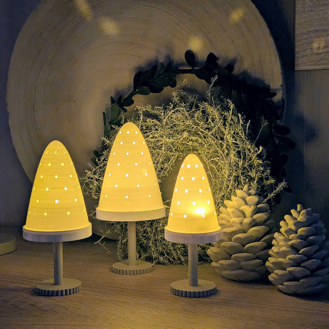 2 STL 3D Druck Datei Lichtkuppeln Winter Weihnachten mit Ständern versch Größen für LED Teelicht Lichterkette mit Adapter als Gartenfackeln – Bild 8