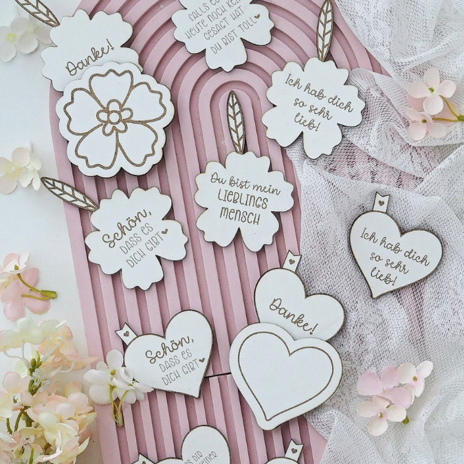 SVG Laserdatei Mini Botschaft zum einschieben Herz oder Blume Geschenkidee einfach so SVG Datei Geburtstag Kleinigkeit Mitbringsel Danke – Bild 9