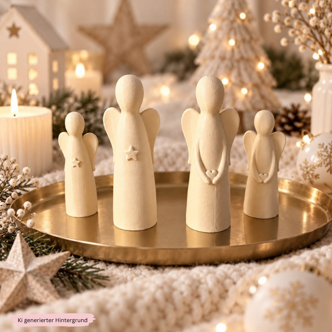 1 STL 3D Druck Datei 4er Set Engel skalierbar Weihnachten Winter Deko Mama Muttertag 3D-Druck Datei – Bild 8
