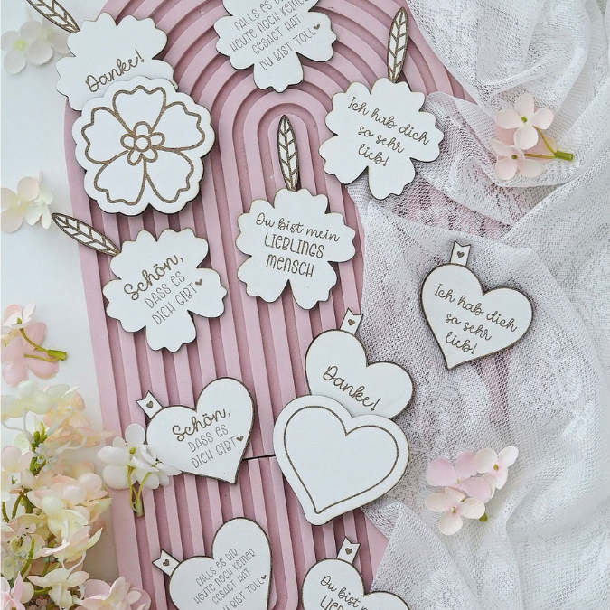 SVG Laserdatei Mini Botschaft zum einschieben Herz oder Blume Geschenkidee einfach so SVG Datei Geburtstag Kleinigkeit Mitbringsel Danke – Bild 10