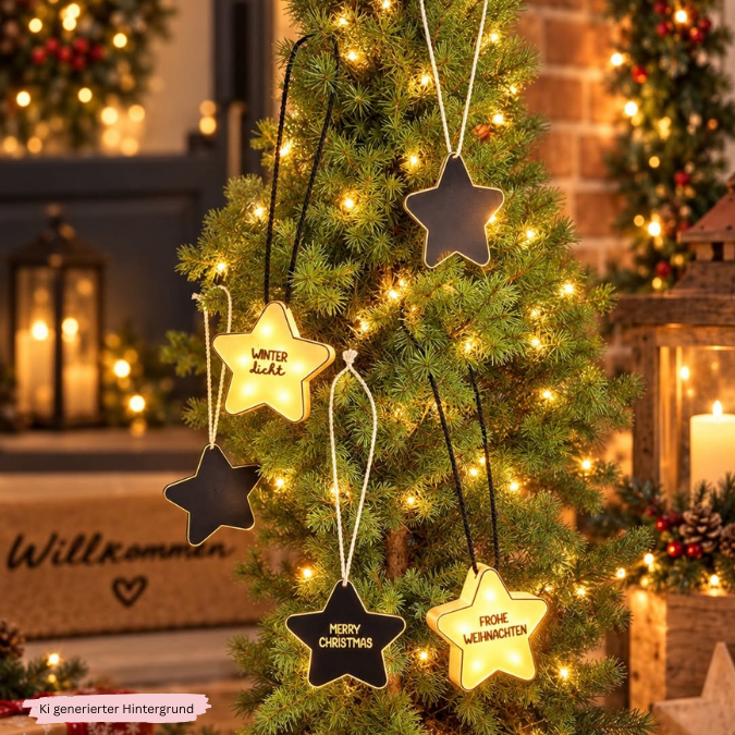 STL 3D Druck Datei Licht Sterne und Sternanhänger PERSONALISIERBAR für Ballonlicht mit Deckel zum kleben 3D-Druck Datei Winter Weihnachten – Bild 4