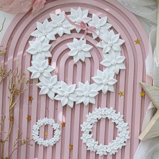 STL 3D Druck Datei Weihnachten Weihnachtsstern Kranz Winter Blume schlicht Geschenkanhänger Wanddeko 3D-Datei 3D-Druck Vorlage