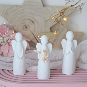 STL 3D Druck Datei 3er Set Engel skalierbar Weihnachten Winter Deko Mama Muttertag 3D-Druck Datei einer mit Öffnung für Blumen