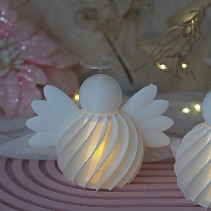 2 STL 3D Druck Datei 2er Set Engel rillen zum beleuchten mit Ballonlicht Weihnachten Winter Deko 3D-Druck Datei – Bild 6