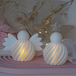 STL 3D Druck Datei 2er Set Engel rillen zum beleuchten mit Ballonlicht Weihnachten Winter Deko 3D-Druck Datei