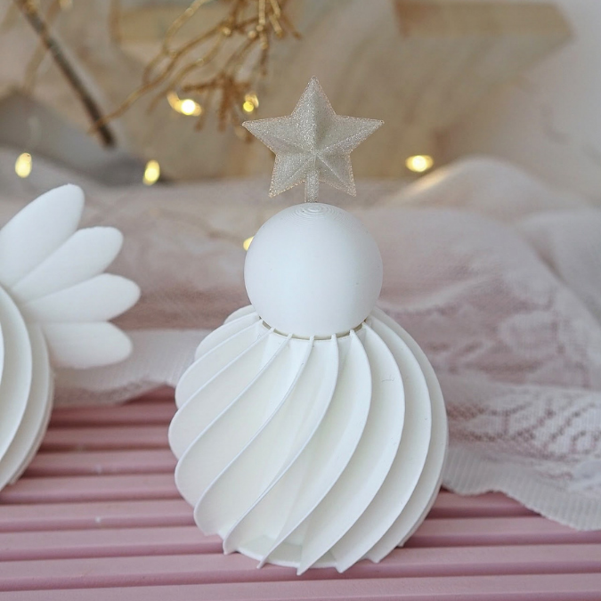 2 STL 3D Druck Datei 2er Set Engel rillen zum beleuchten mit Ballonlicht Weihnachten Winter Deko 3D-Druck Datei – Bild 10