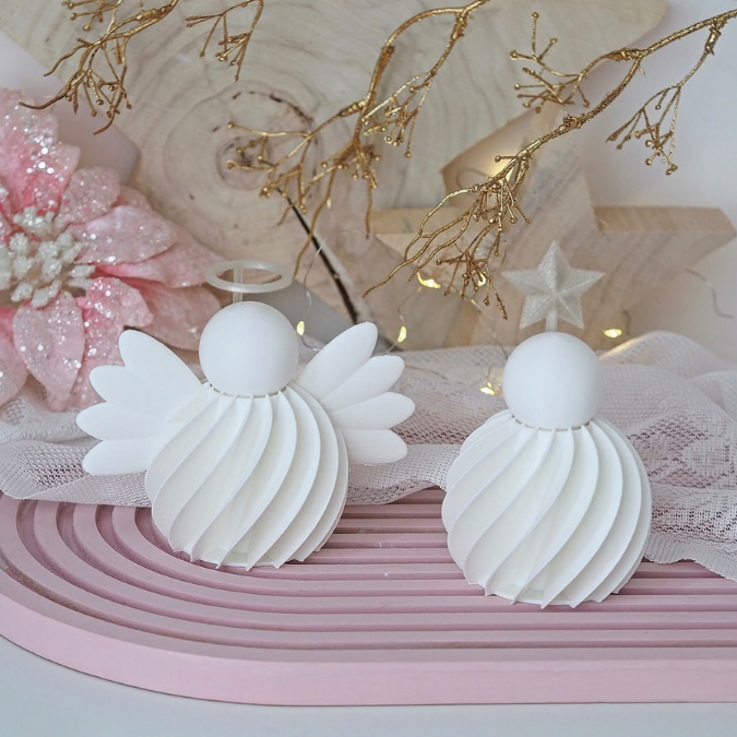 2 STL 3D Druck Datei 2er Set Engel rillen zum beleuchten mit Ballonlicht Weihnachten Winter Deko 3D-Druck Datei – Bild 12