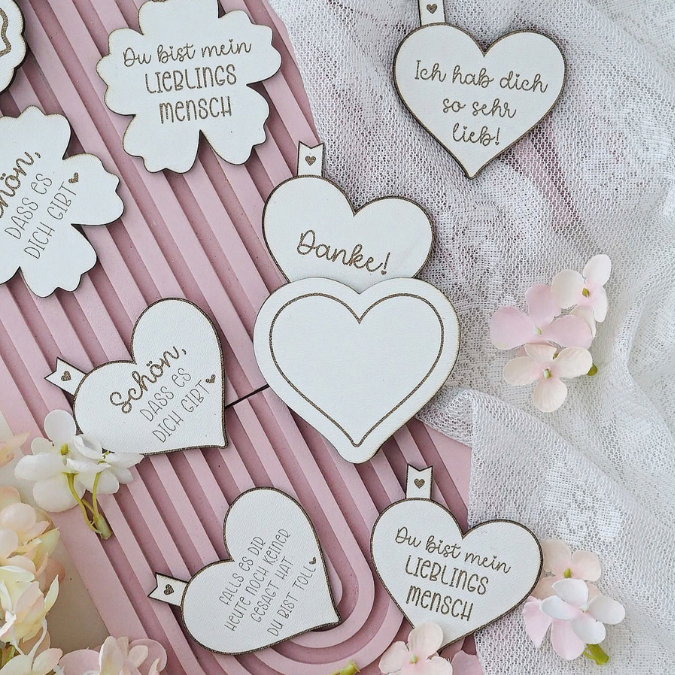 SVG Laserdatei Mini Botschaft zum einschieben Herz oder Blume Geschenkidee einfach so SVG Datei Geburtstag Kleinigkeit Mitbringsel Danke – Bild 12