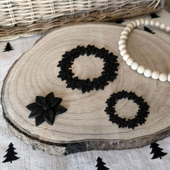 STL 3D Druck Datei Weihnachten Weihnachtsstern Kranz Winter Blume schlicht Geschenkanhänger Wanddeko 3D-Datei 3D-Druck Vorlage – Bild 3