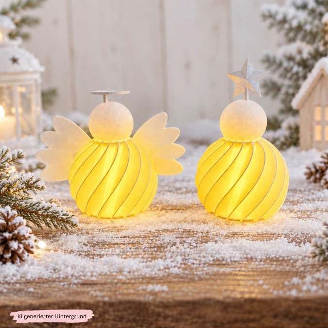 2 STL 3D Druck Datei 2er Set Engel rillen zum beleuchten mit Ballonlicht Weihnachten Winter Deko 3D-Druck Datei – Bild 13