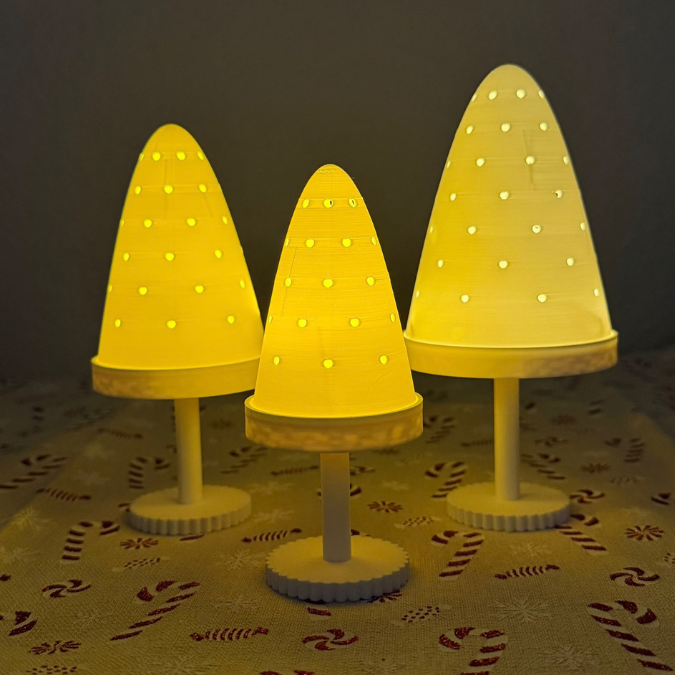 2 STL 3D Druck Datei Lichtkuppeln Winter Weihnachten mit Ständern versch Größen für LED Teelicht Lichterkette mit Adapter als Gartenfackeln – Bild 7