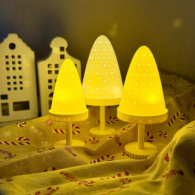 2 STL 3D Druck Datei Lichtkuppeln Winter Weihnachten mit Ständern versch Größen für LED Teelicht Lichterkette mit Adapter als Gartenfackeln – Bild 9
