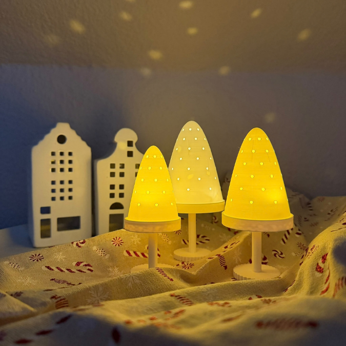 2 STL 3D Druck Datei Lichtkuppeln Winter Weihnachten mit Ständern versch Größen für LED Teelicht Lichterkette mit Adapter als Gartenfackeln – Bild 13