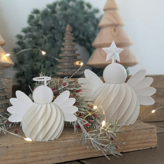 2 STL 3D Druck Datei 2er Set Engel rillen zum beleuchten mit Ballonlicht Weihnachten Winter Deko 3D-Druck Datei – Bild 4