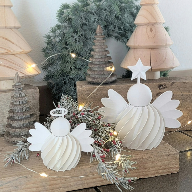 2 STL 3D Druck Datei 2er Set Engel rillen zum beleuchten mit Ballonlicht Weihnachten Winter Deko 3D-Druck Datei – Bild 15