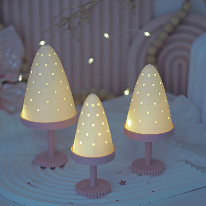 2 STL 3D Druck Datei Lichtkuppeln Winter Weihnachten mit Ständern versch Größen für LED Teelicht Lichterkette mit Adapter als Gartenfackeln – Bild 5