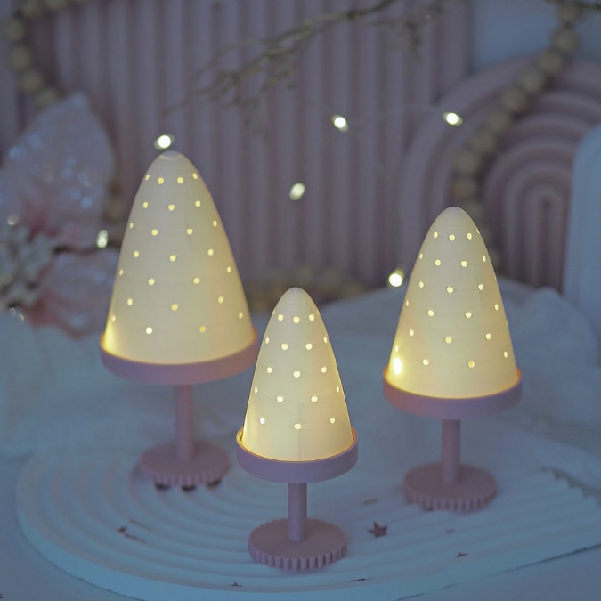 2 STL 3D Druck Datei Lichtkuppeln Winter Weihnachten mit Ständern versch Größen für LED Teelicht Lichterkette mit Adapter als Gartenfackeln – Bild 11