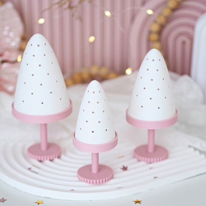 2 STL 3D Druck Datei Lichtkuppeln Winter Weihnachten mit Ständern versch Größen für LED Teelicht Lichterkette mit Adapter als Gartenfackeln – Bild 12
