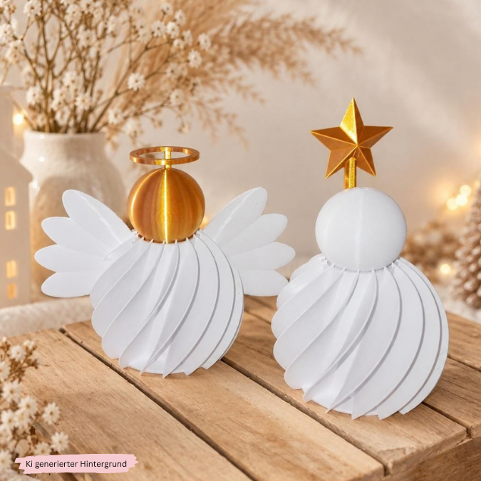 2 STL 3D Druck Datei 2er Set Engel rillen zum beleuchten mit Ballonlicht Weihnachten Winter Deko 3D-Druck Datei – Bild 9