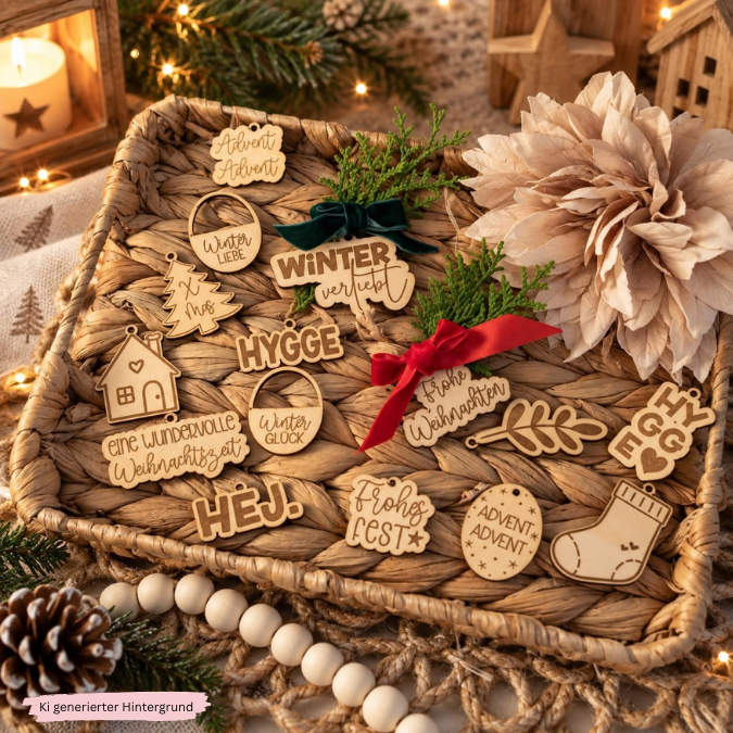 SVG Laserdatei 18 Designs Geschenkanhänger Winter Weihnachten Skandi Geschenkidee SVG Datei Geschenkverpackung Kawaii Boho cute – Bild 5