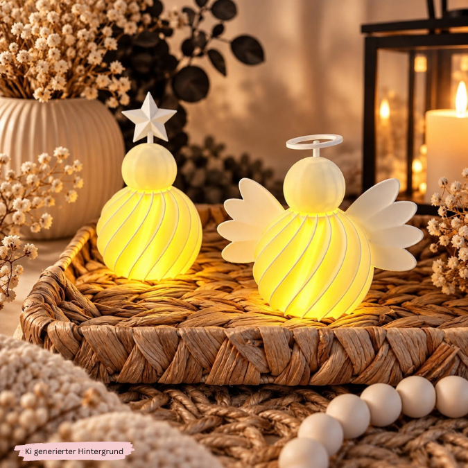2 STL 3D Druck Datei 2er Set Engel rillen zum beleuchten mit Ballonlicht Weihnachten Winter Deko 3D-Druck Datei – Bild 7