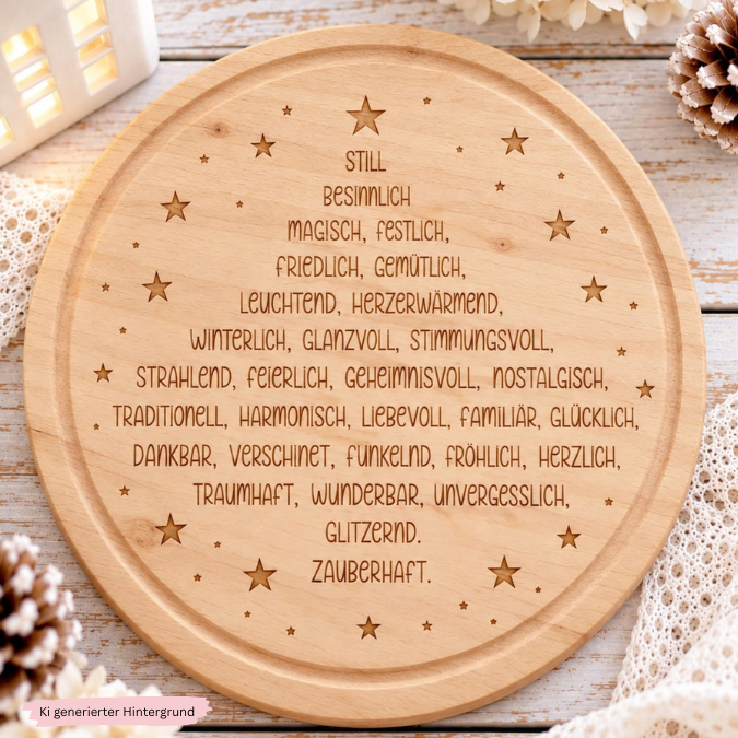SVG Laserdatei Holzscheibe Weihnachten Adjektive Bedeutung Winter Weihnachtsdeko Tannenbaum mit Anhänger Winterdeko Türkranz SVG Datei – Bild 10