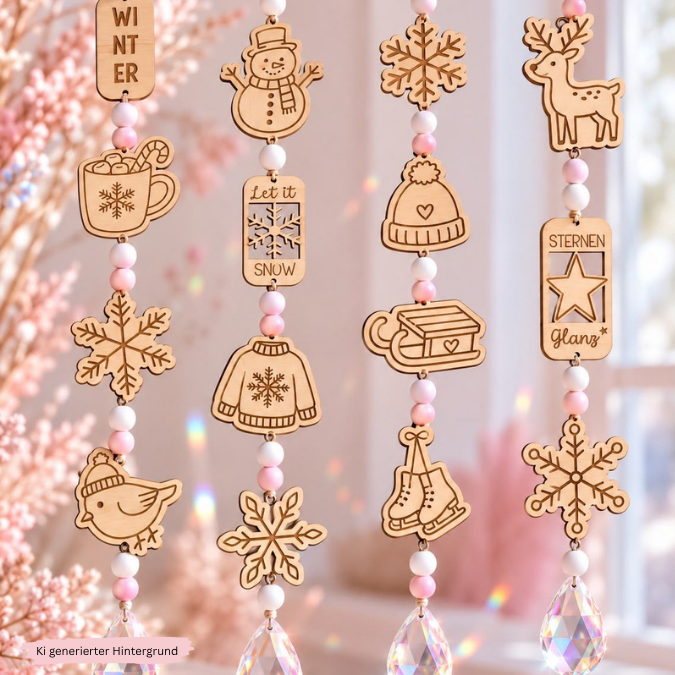 SVG Laser Datei 15 Designs Sonnenfänger Winter Skandi Scandi Aufhänger Anhänger Deko für Wand und Fenster Sonnenfänger Deko Geschenkanhänger – Bild 5