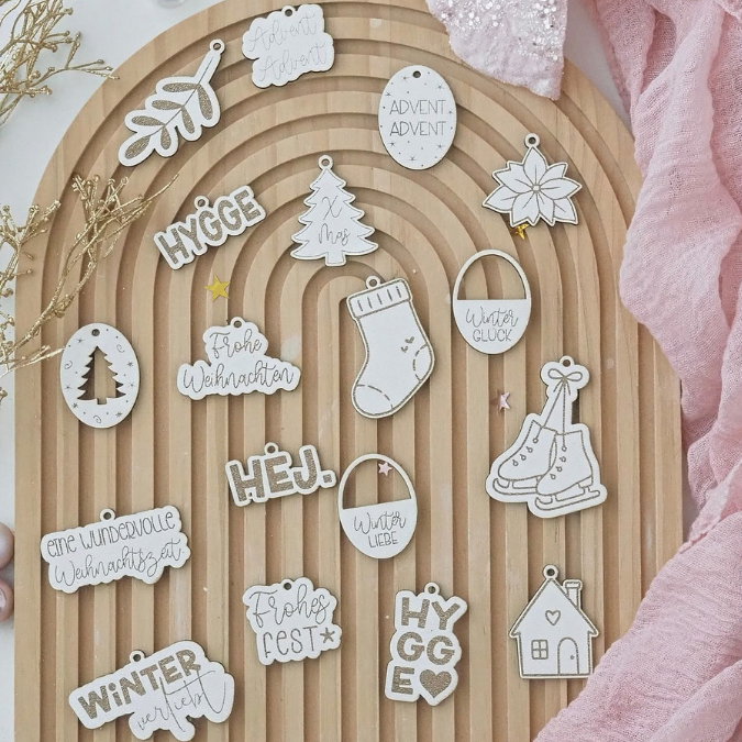 SVG Laserdatei 18 Designs Geschenkanhänger Winter Weihnachten Skandi Geschenkidee SVG Datei Geschenkverpackung Kawaii Boho cute – Bild 6