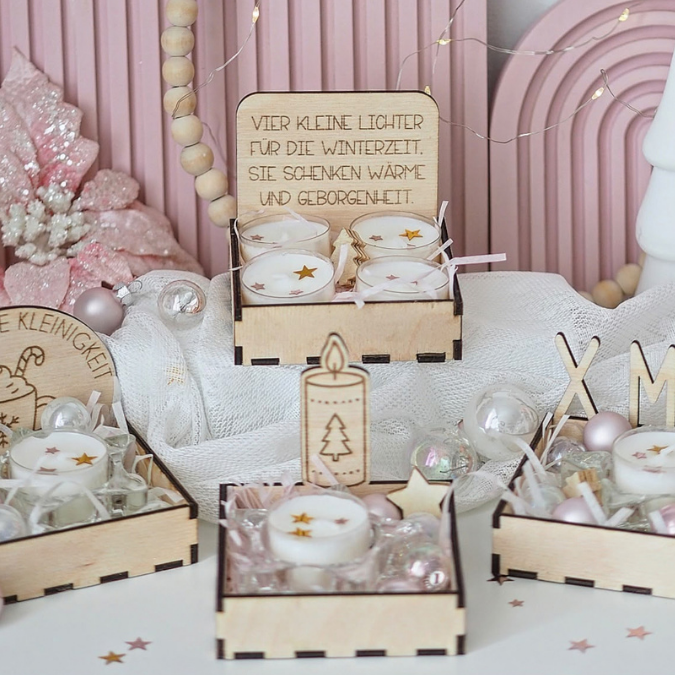 SVG Laser Winter Weihnachten Datei Teelichtbox Mitbringsel für Teelichter oder Kleinigkeiten 3mm 4mm Laserdatei SVG Datei Hygge skandi – Bild 4