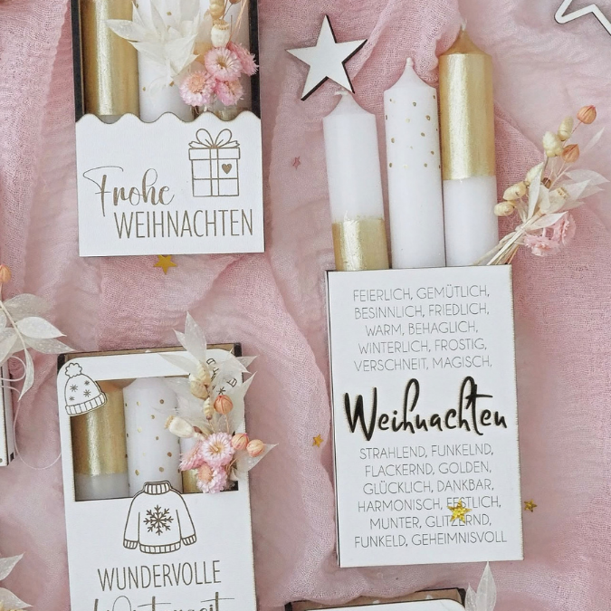 1 SVG Laser Datei Weihnachten Winter Kerzenbox Mitbringsel für 3 kleine Stabkerzen oder Kleinigkeiten 3mm 4mm Laserdatei SVG Datei Skandi – Bild 11