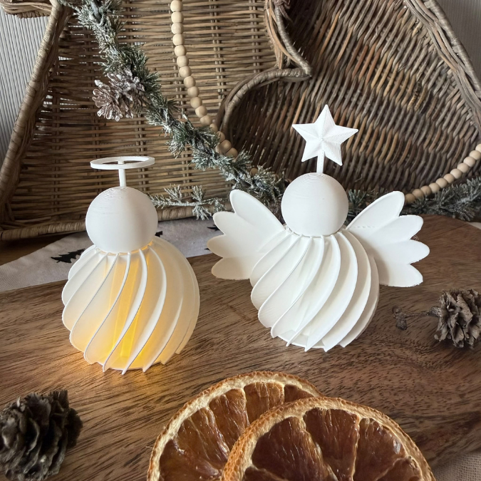 2 STL 3D Druck Datei 2er Set Engel rillen zum beleuchten mit Ballonlicht Weihnachten Winter Deko 3D-Druck Datei – Bild 16