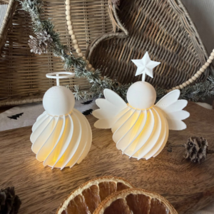 2 STL 3D Druck Datei 2er Set Engel rillen zum beleuchten mit Ballonlicht Weihnachten Winter Deko 3D-Druck Datei