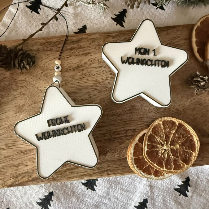 1 STL 3D Druck Datei Licht Sterne und Sternanhänger PERSONALISIERBAR für Ballonlicht mit Deckel zum kleben 3D-Druck Datei Winter Weihnachten – Bild 11