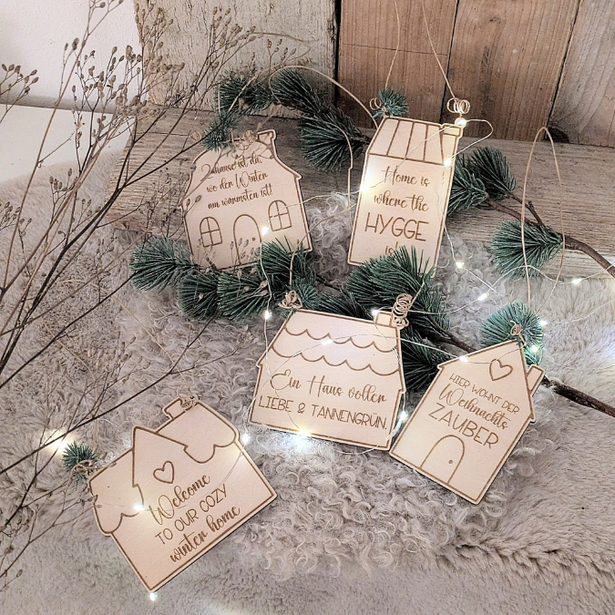 5er Set SVG Laser Datei Skandi Weihnachtshäuschen Weihnachten Winter Hygge home Hej Skandinavisch Häuschenliebe Häuser Laserdatei – Bild 9