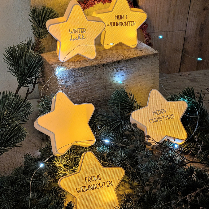 1 STL 3D Druck Datei Licht Sterne und Sternanhänger PERSONALISIERBAR für Ballonlicht mit Deckel zum kleben 3D-Druck Datei Winter Weihnachten – Bild 13