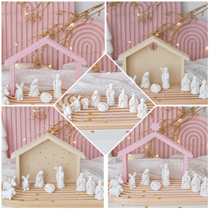 2 STL 3D Druck Datei Krippenfiguren mit verschiedenen Kulissen Krippenszene Krippe Maria und Josef Jesus 3D-Datei 3D-Druck Heilige Nacht – Bild 3