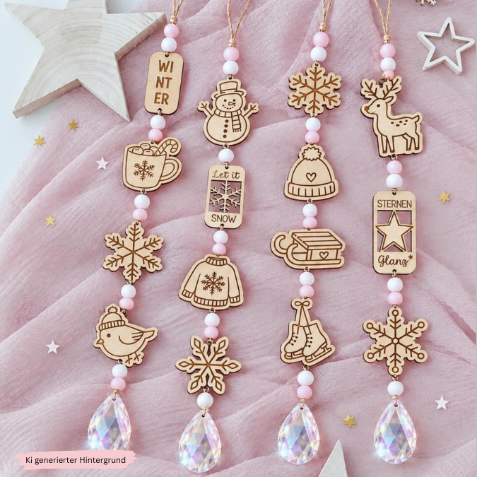 SVG Laser Datei 15 Designs Sonnenfänger Winter Skandi Scandi Aufhänger Anhänger Deko für Wand und Fenster Sonnenfänger Deko Geschenkanhänger – Bild 3