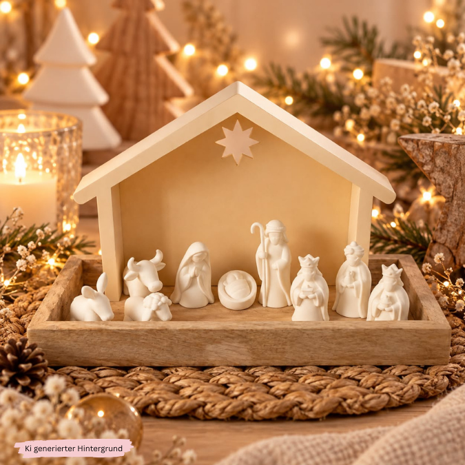 2 STL 3D Druck Datei Krippenfiguren mit verschiedenen Kulissen Krippenszene Krippe Maria und Josef Jesus 3D-Datei 3D-Druck Heilige Nacht – Bild 5
