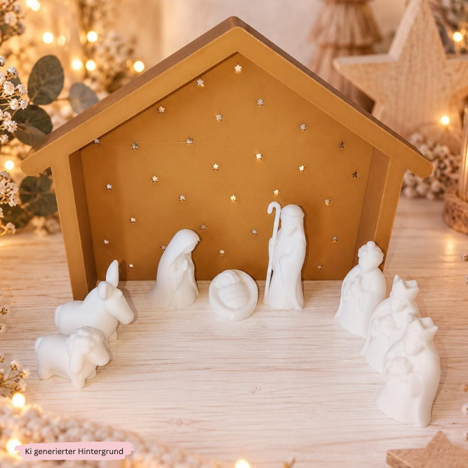 2 STL 3D Druck Datei Krippenfiguren mit verschiedenen Kulissen Krippenszene Krippe Maria und Josef Jesus 3D-Datei 3D-Druck Heilige Nacht – Bild 9