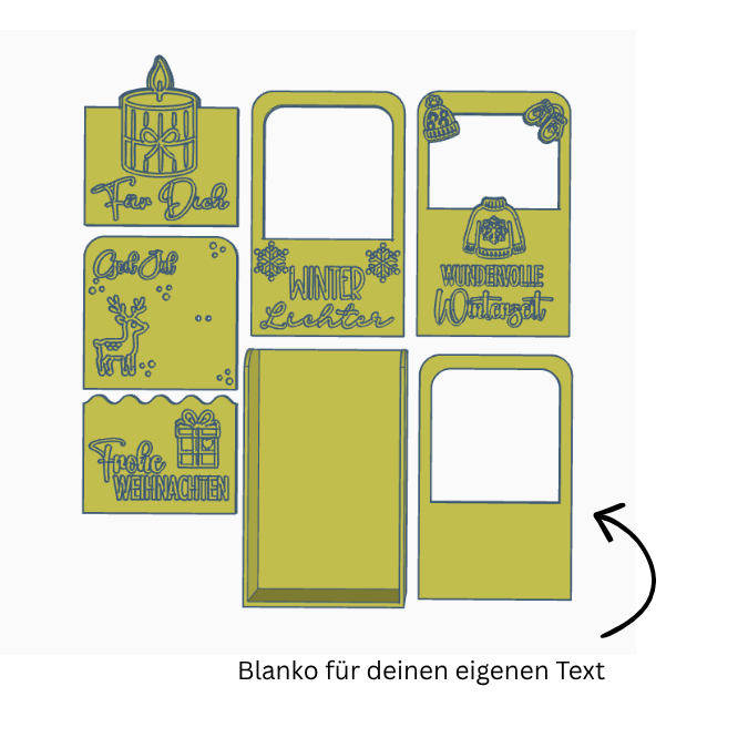 STL 3D Druck Datei Kerzenbox für 3 kurze Kerzen Kerzenverpackung Deko Weihnachten mit Deckel zum kleben 3D-Datei 3D-Vorlage personalisierbar – Bild 2
