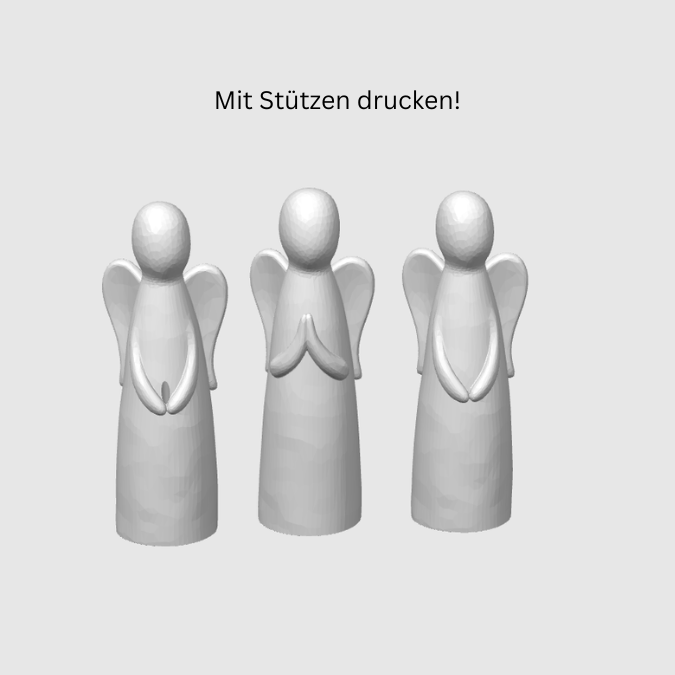 STL 3D Druck Datei 3er Set Engel skalierbar Weihnachten Winter Deko Mama Muttertag 3D-Druck Datei einer mit Öffnung für Blumen – Bild 2