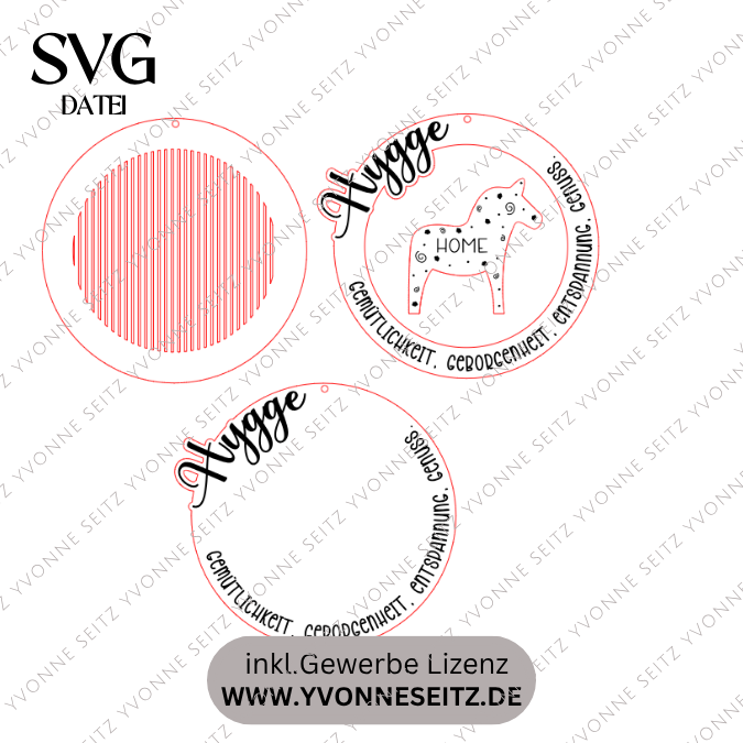 SVG Laserdatei Kranz Hygge Dala Skandi panele mehrlagig personalisierbar Türkranz Türdeko Geschenkidee SVG Datei Hyggelig Herbst Weihnachten – Bild 2