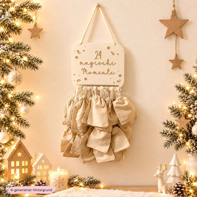 STL 3D Druck Datei Adventskalender 2 Designs Advent zum anbinden von Säckchen 3D-Datei 3D-Druck Vorlage Winter Weihnachtsdeko