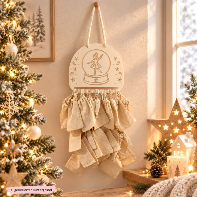 STL 3D Druck Datei Adventskalender 2 Designs Advent zum anbinden von Säckchen 3D-Datei 3D-Druck Vorlage Winter Weihnachtsdeko – Bild 4