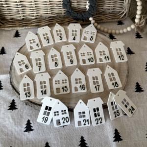 STL 3D Druck Datei Adventskalender Zahlen Häuschen Skandi 1-24 Advent 3D-Datei 3D-Druck Vorlage Winter Weihnachtsdeko