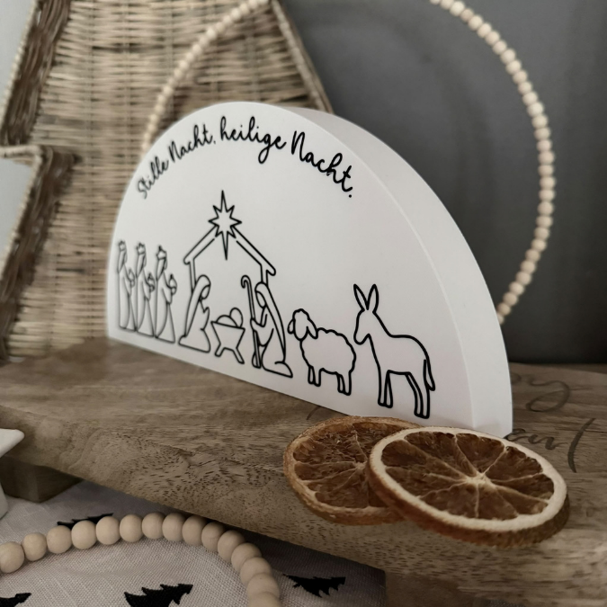 1 STL 3D Druck Datei Krippe zum beleuchten Weihnachten für Lichterkette Aufsteller Lichtkrippe 3D-Datei Heilige Nacht mit Deckel zum kleben – Bild 4