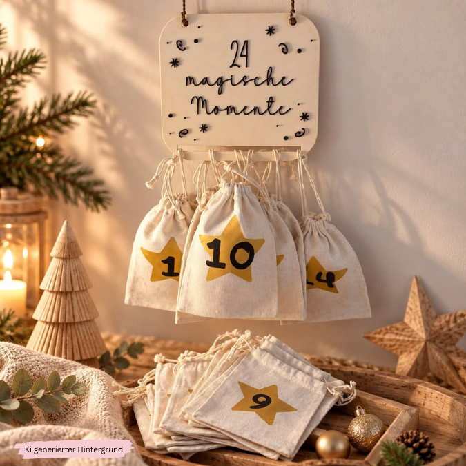 STL 3D Druck Datei Adventskalender 2 Designs Advent zum anbinden von Säckchen 3D-Datei 3D-Druck Vorlage Winter Weihnachtsdeko – Bild 3