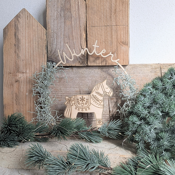 SVG Laser Datei Winter 6 Designs Dalapferd Klötzchen Datei Winterdeko Hygge Home Skandi Klötzchenbogen Laserdatei SVG Datei Dala – Bild 6