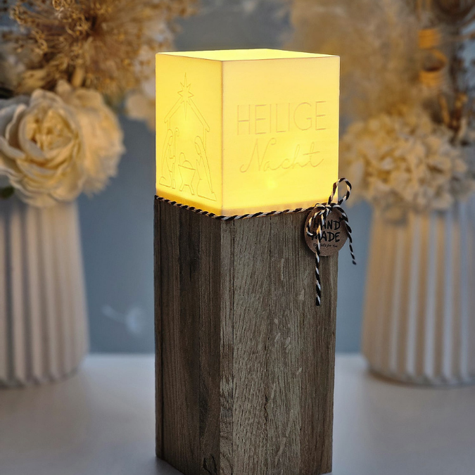 3D Druck Datei STL Windlicht für LED Lichter eckig SKALIERBAR Krippe Krippenszene stille Nacht heilige Nacht Weihnachten Klötzchenwindlicht – Bild 11