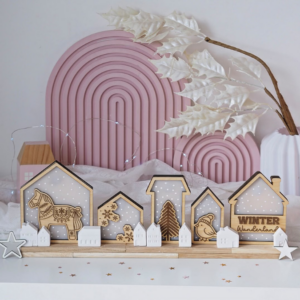 SVG Laser Datei 10 Designs Lichthaus Haus f&uuml;r Transparentpapier Lichth&auml;user Leuchthaus Lichtdatei SVG Datei Weihnachten Winter Hygge